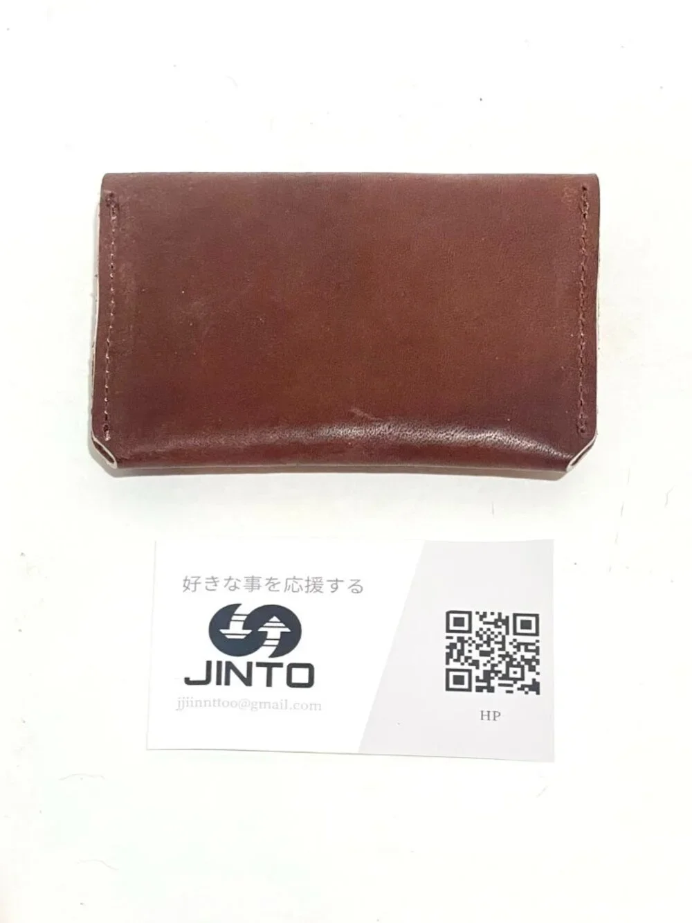 JINTO Jinriki Japan Leather Card Holder Purse Coin Wallet Handmade